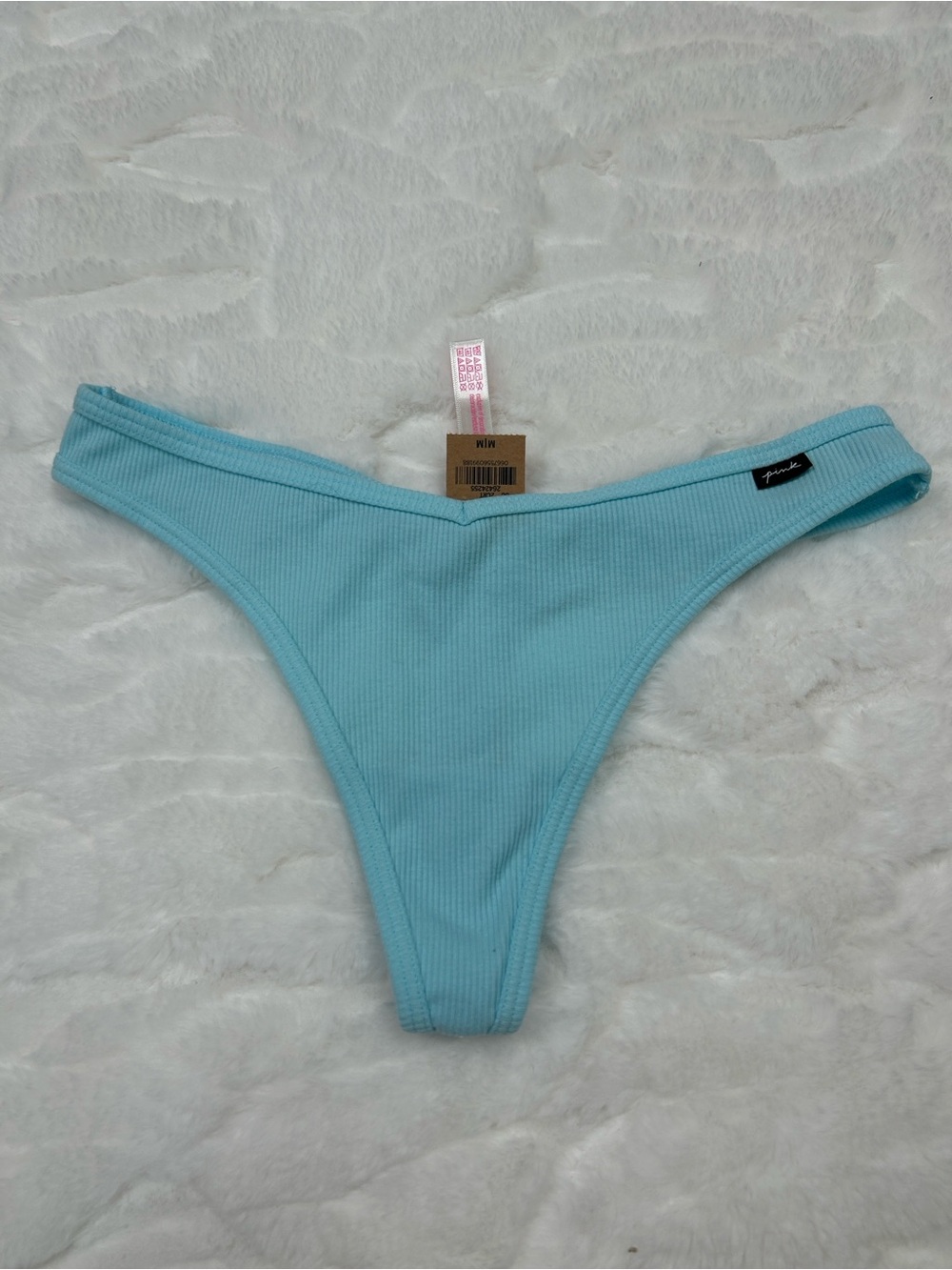 NWT PINK Victoria’s Secret Ribbed Thong Panty S